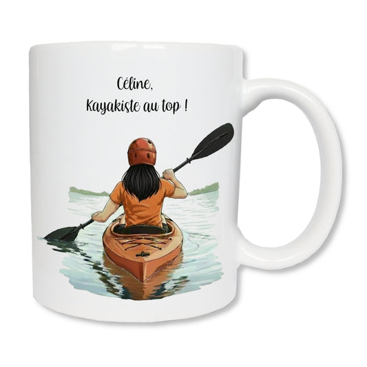 Mug personnalisé femme kayakiste