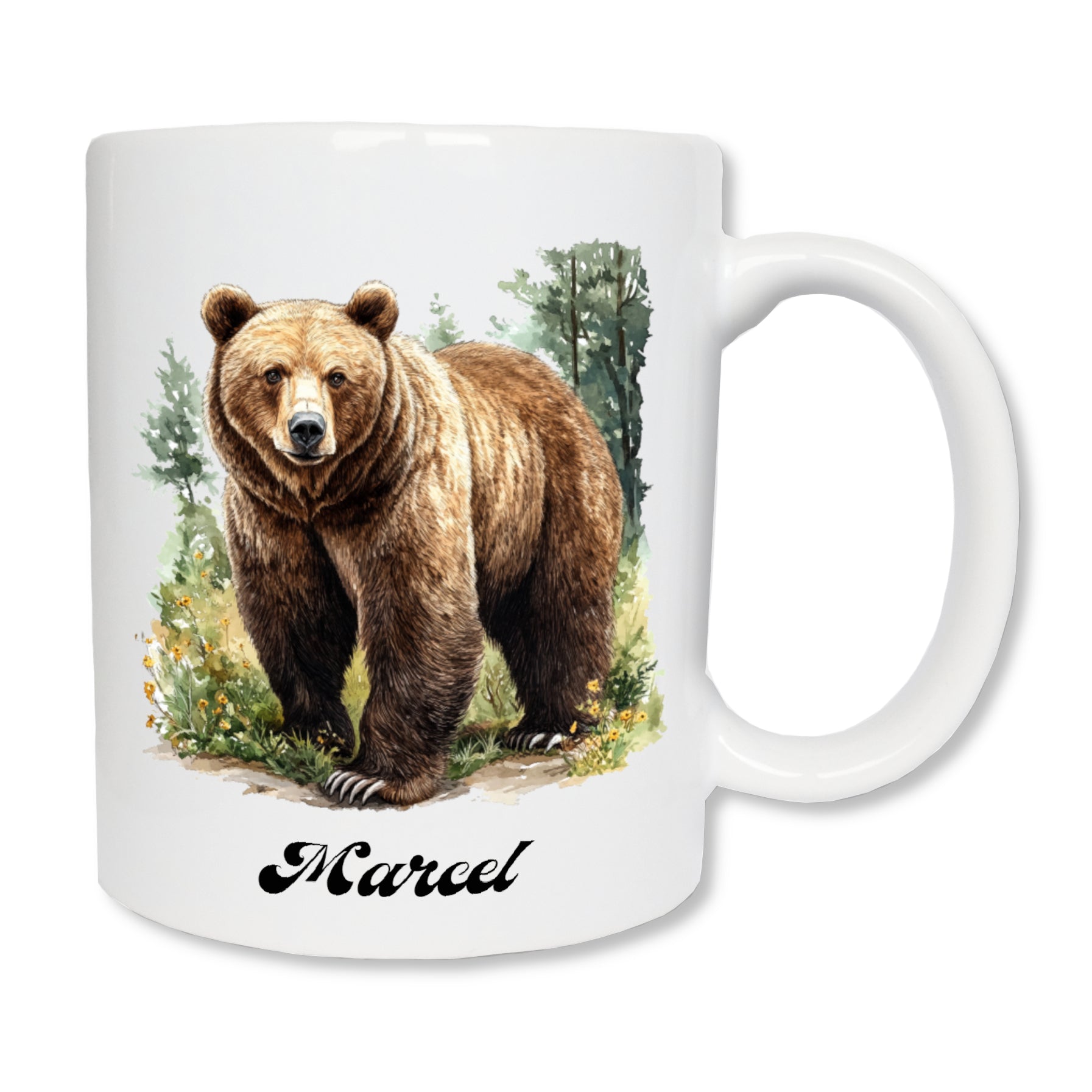 Mug personnalisé ours brun avec prénom - cadeau humour ours