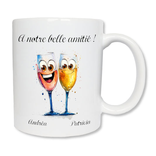 Mug personnalisé 2 amies avec prénoms - cadeau amitié
