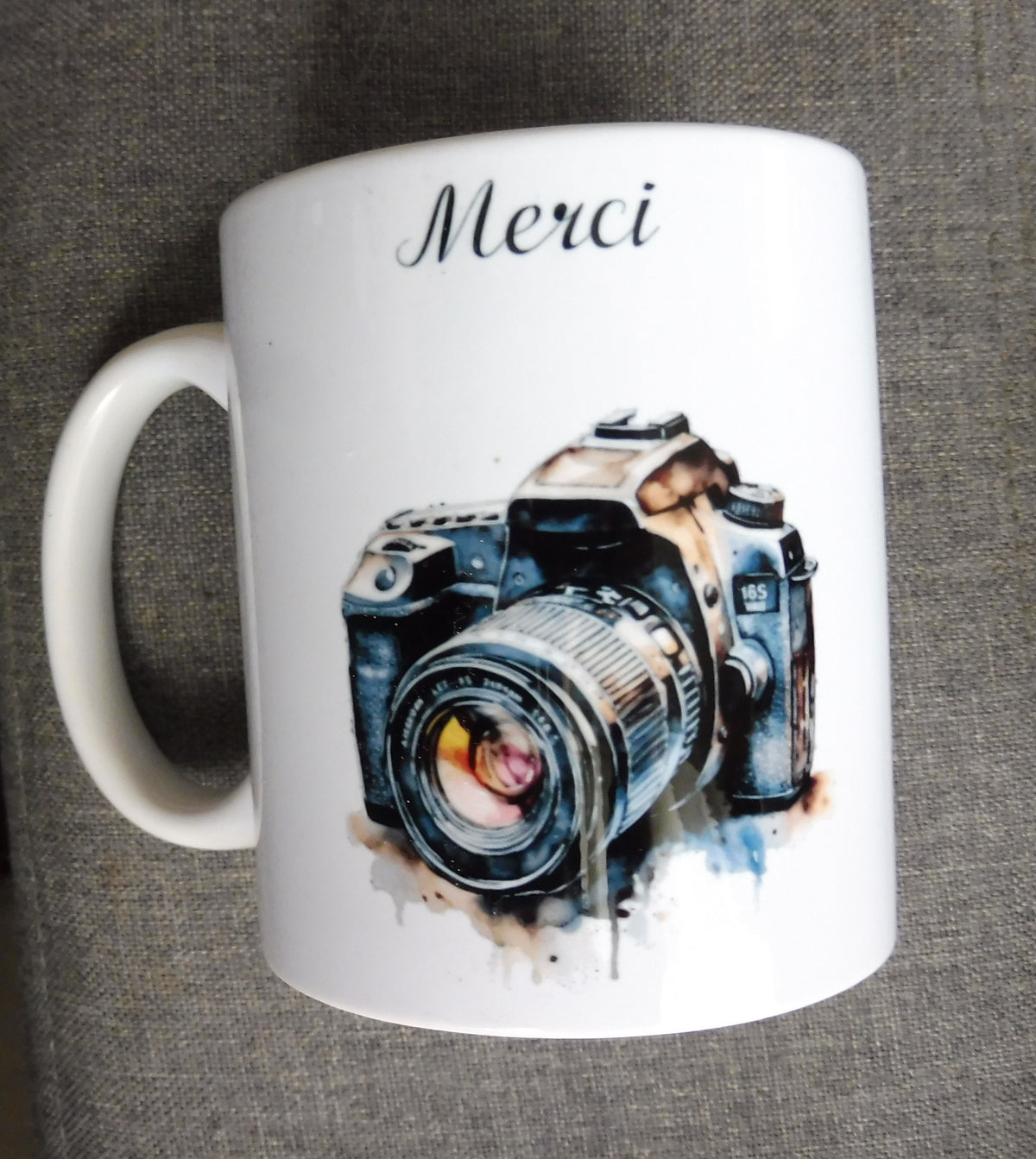 Mug personnalisé photographe avec prénom - céramique 325ml - Cadeau passionné photo

