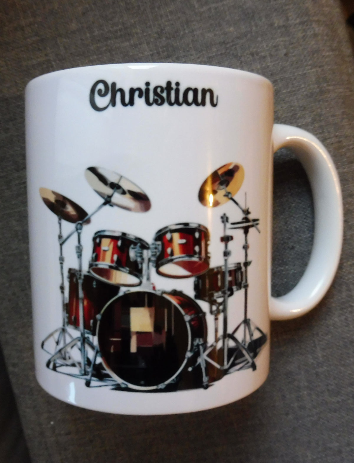 Mug batterie personnalisé avec prénom, idée cadeau musicien
