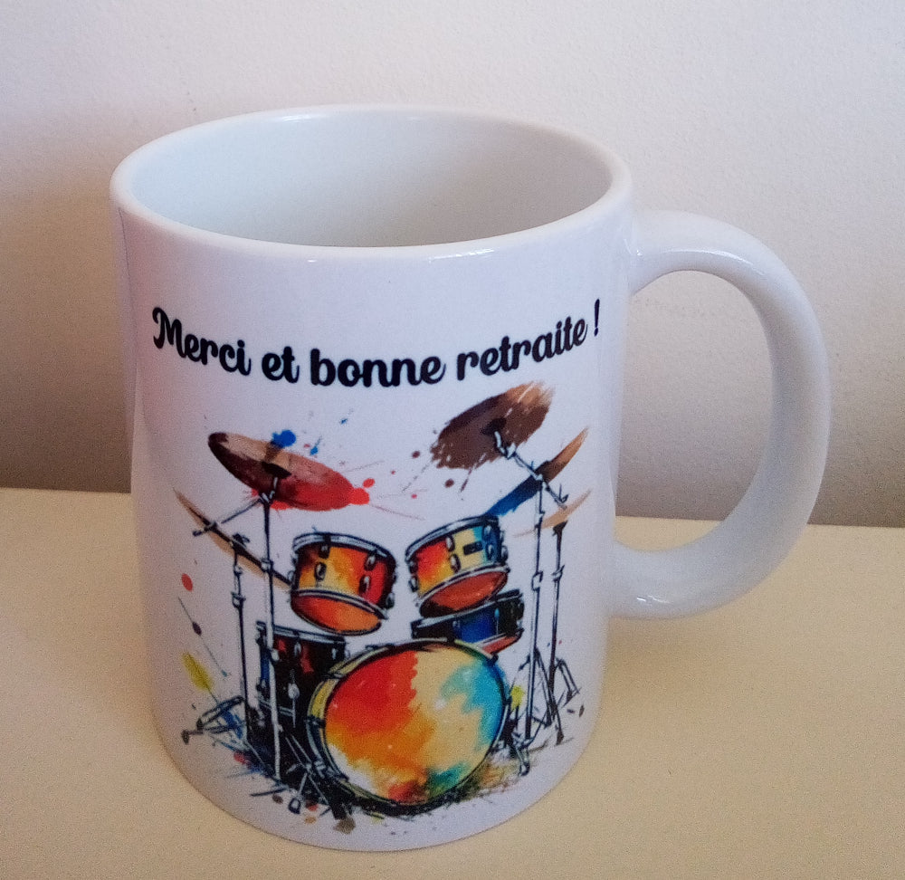 Mug personnalisé batterie  avec prénom et texte, cadeau original


