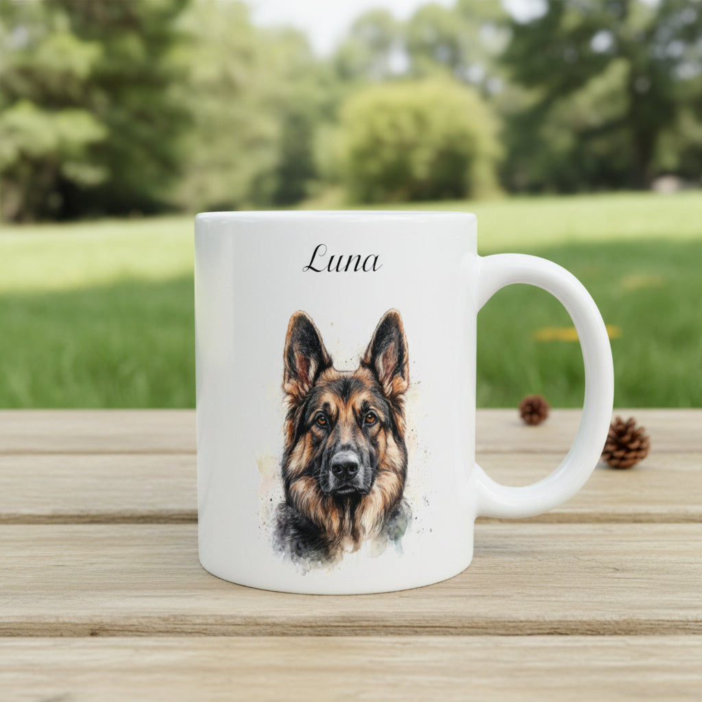 Mug personnalisé berger allemand en situation - cadeau unique


