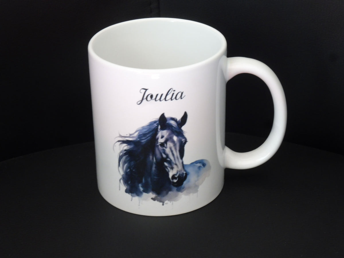 Mug personnalisé cheval avec prénom - cadeau original pour passionné d'équitation
