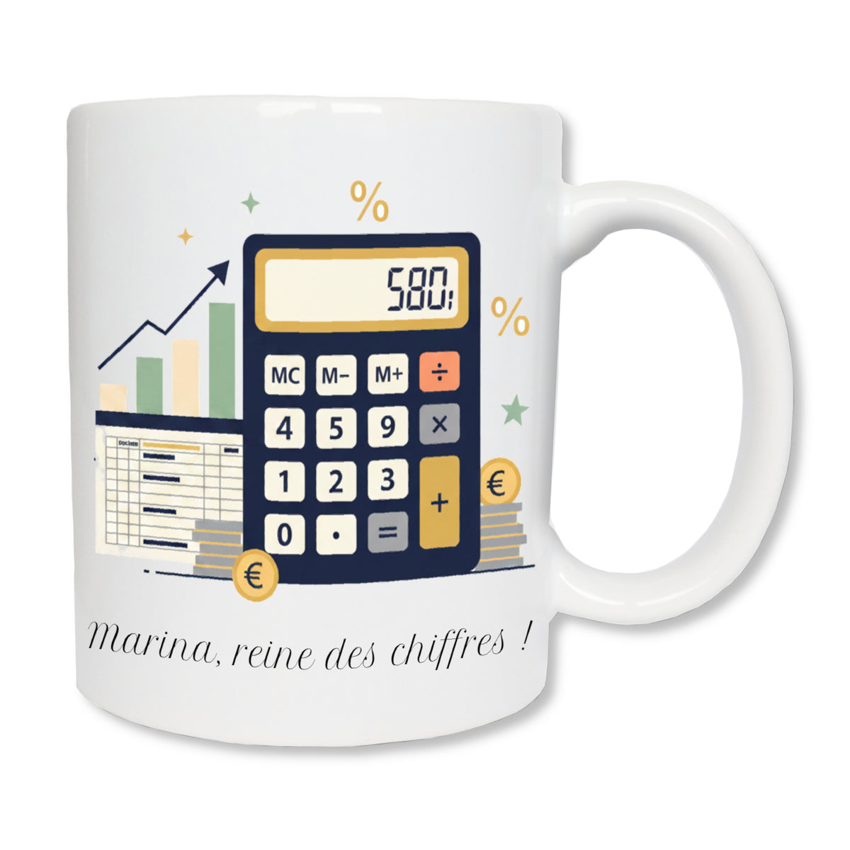 Mug personnalisé comptable avec texte - cadeau métier comptabilité