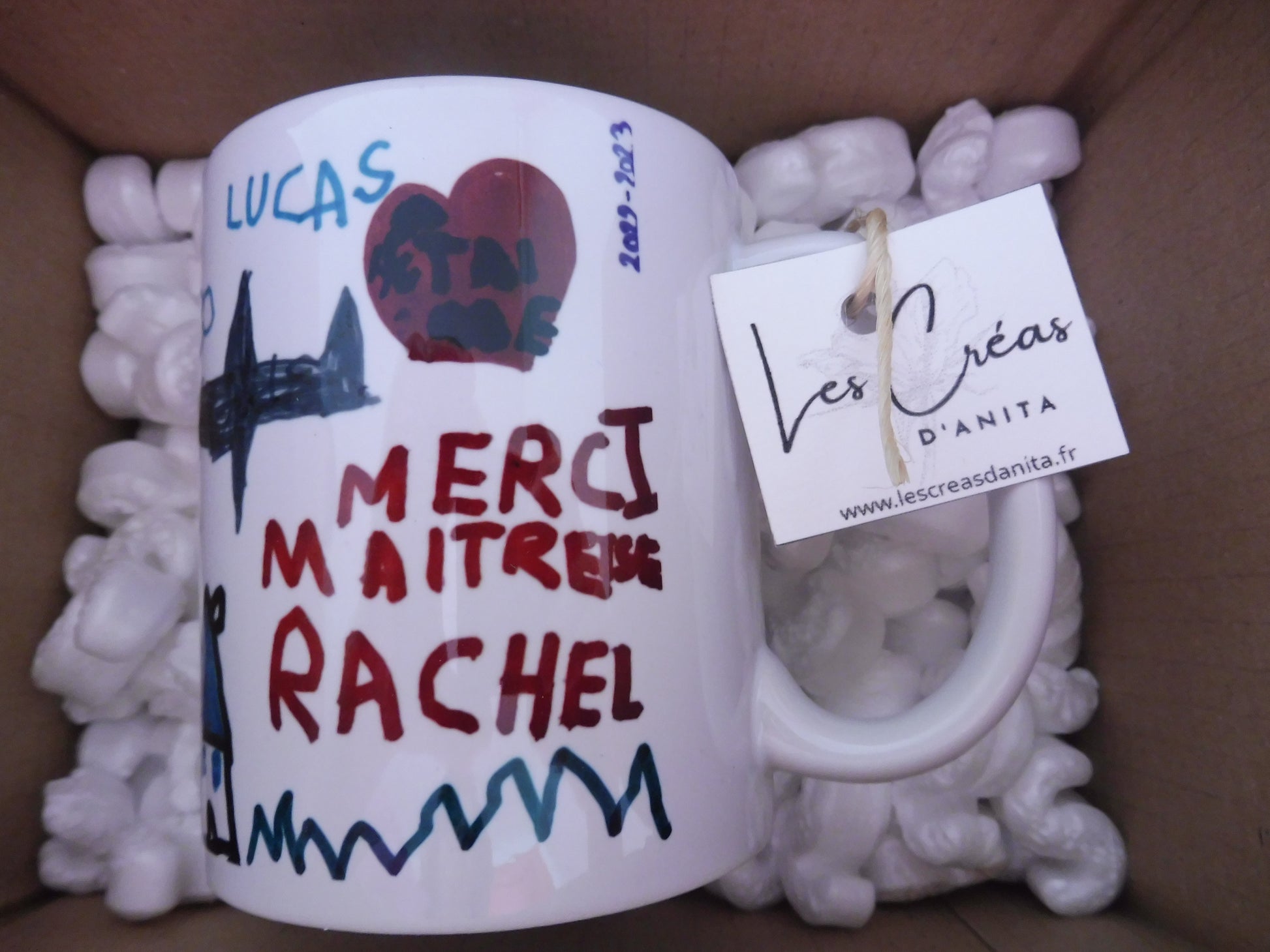 Tasse dessin enfant personnalisée — cadeau fête des grands-pères pour papy
