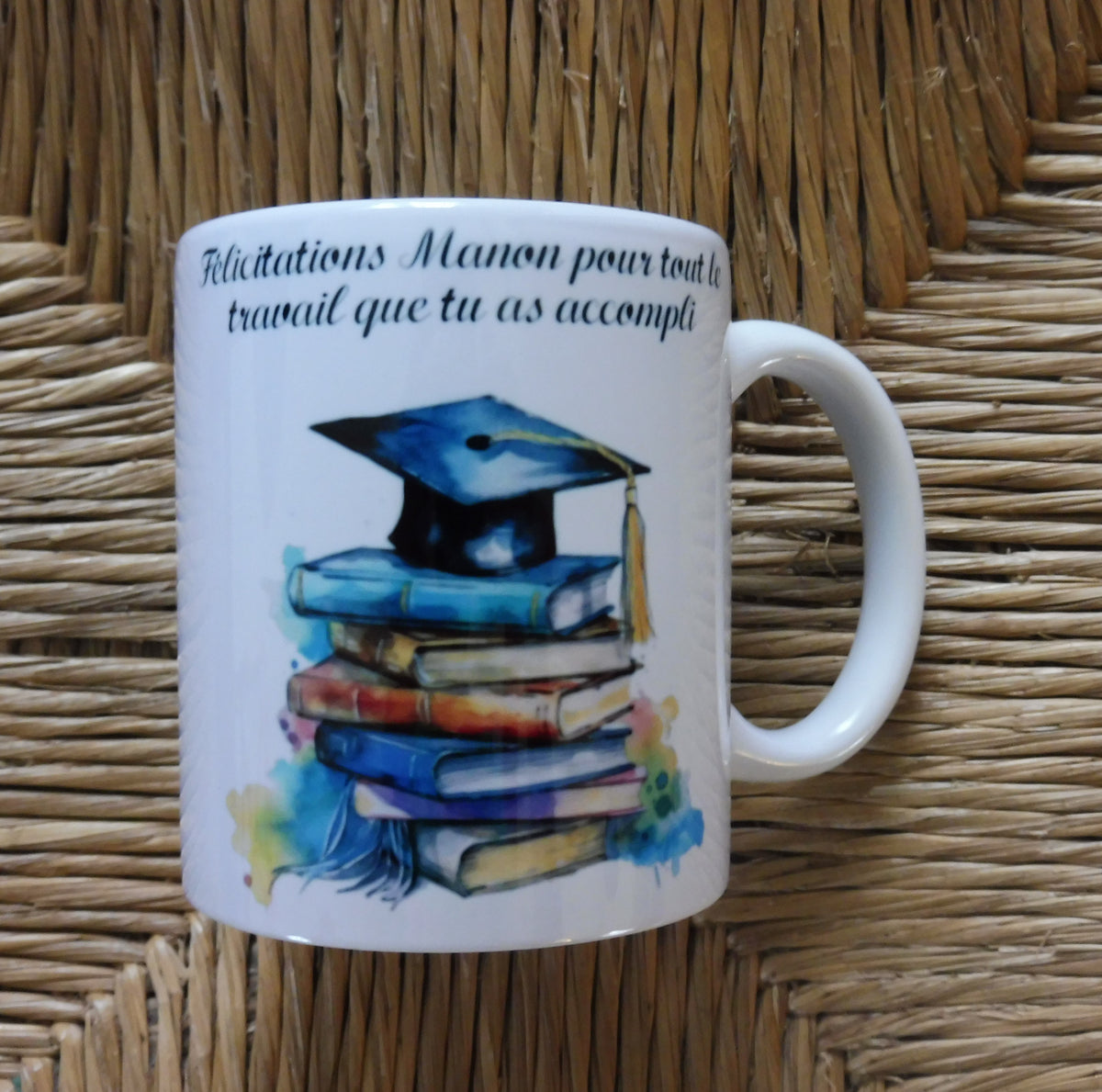 Mug personnalisé diplôme avec prénom - idée cadeau bachelier ou bachelière
