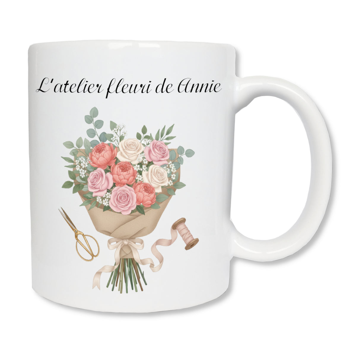 Mug personnalisé avec bouquet de fleurs - Cadeau fleuriste
