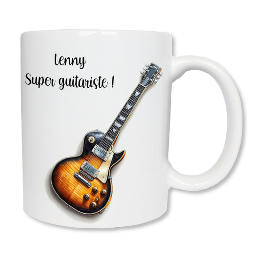 Mug personnalisé guitare avec prénom - cadeau guitariste
