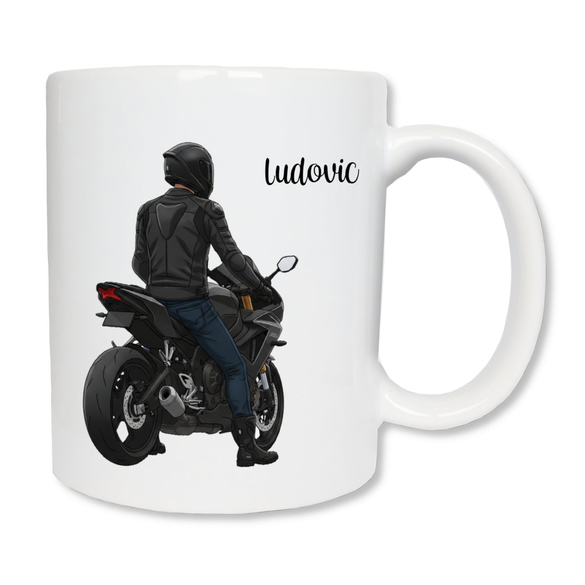 Mug personnalisé homme motard avec prénom - cadeau moto