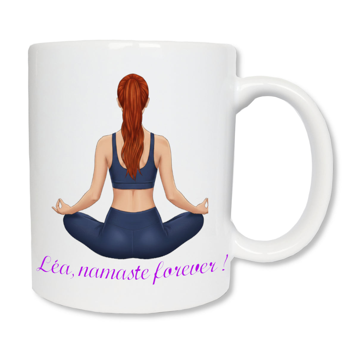 Mug personnalisé yoga femme yogini avec prénom - cadeau sport bien-être
