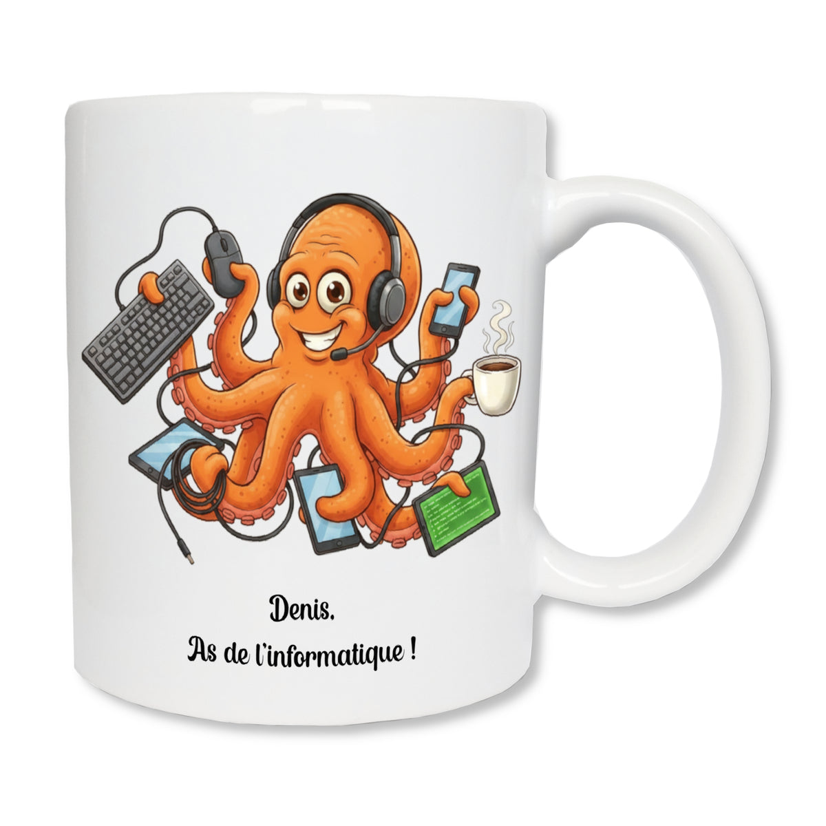 Mug personnalisé informaticien avec texte ou prénom - cadeau développeur programmeur

