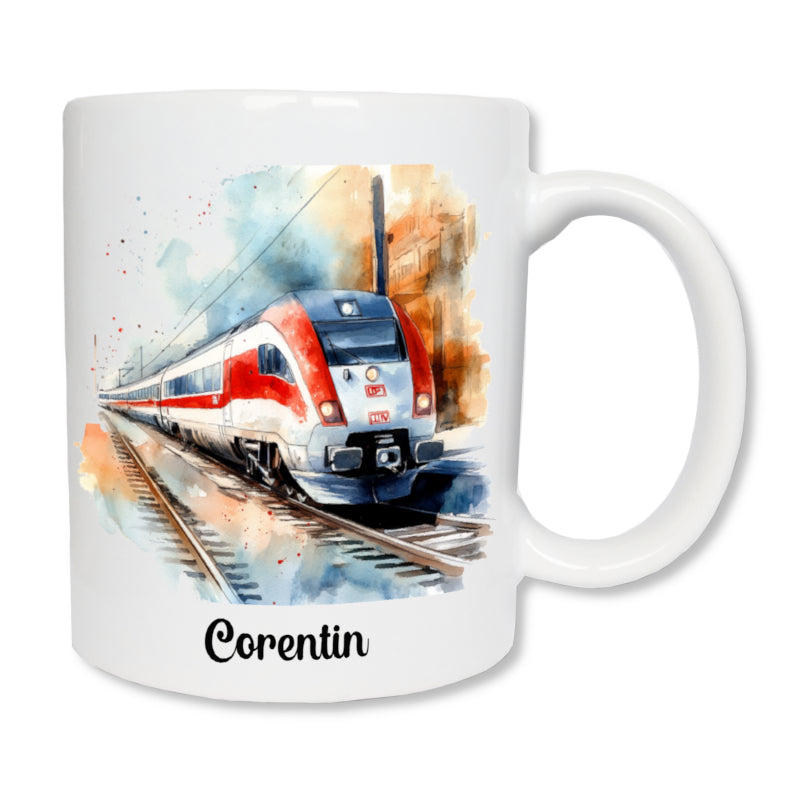 Mug personnalisé TGV grande vitesse - cadeau original passionné de trains
