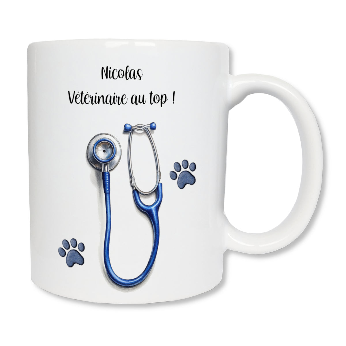 Mug personnalisé vétérinaire stéthoscope empreintes de pattes avec prénom – cadeau diplôme anniversaire retraite

vétérinaire