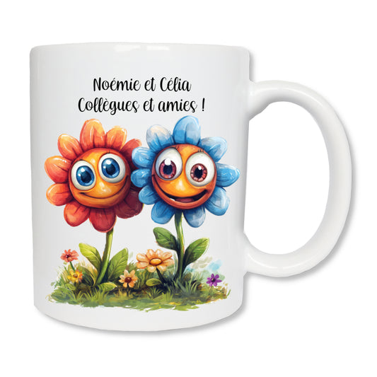 Personalisierte Tasse Blumen Freunde / Schwestern / Cousinen