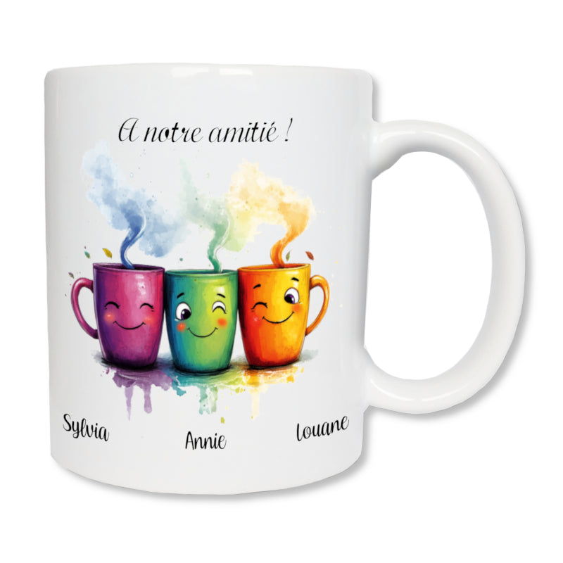Personalisierte Tasse 3 Freunde