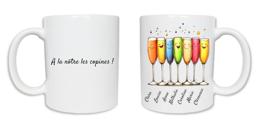 Mug personnalisé 7 amies recto-verso