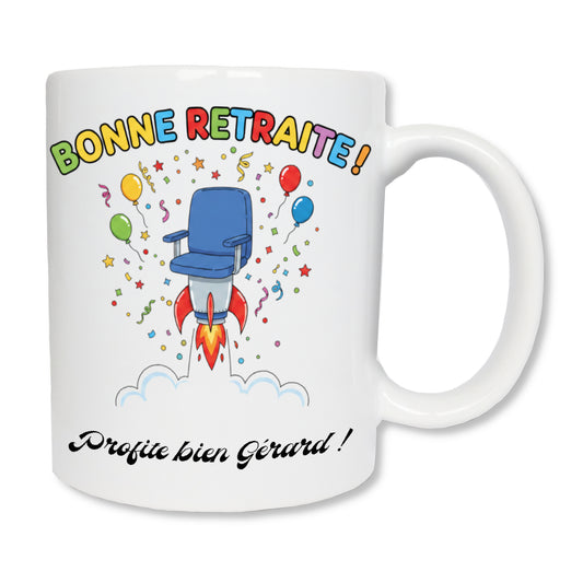 Mug personnalisé retraite avec prénom - cadeau original pour départ en retraite
