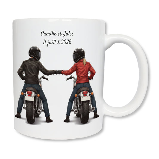 Mug personnalisé couple de motards