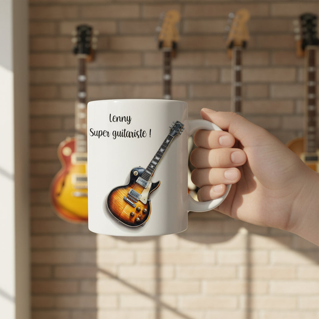Personalized guitar mug