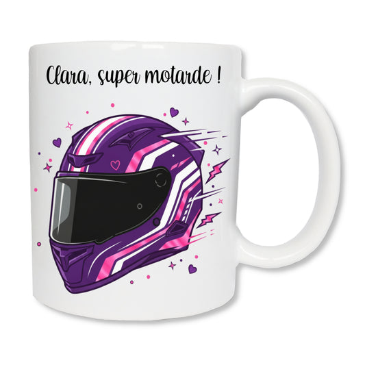 Mug personnalisé motarde avec prénom - cadeau original pour femme motarde
