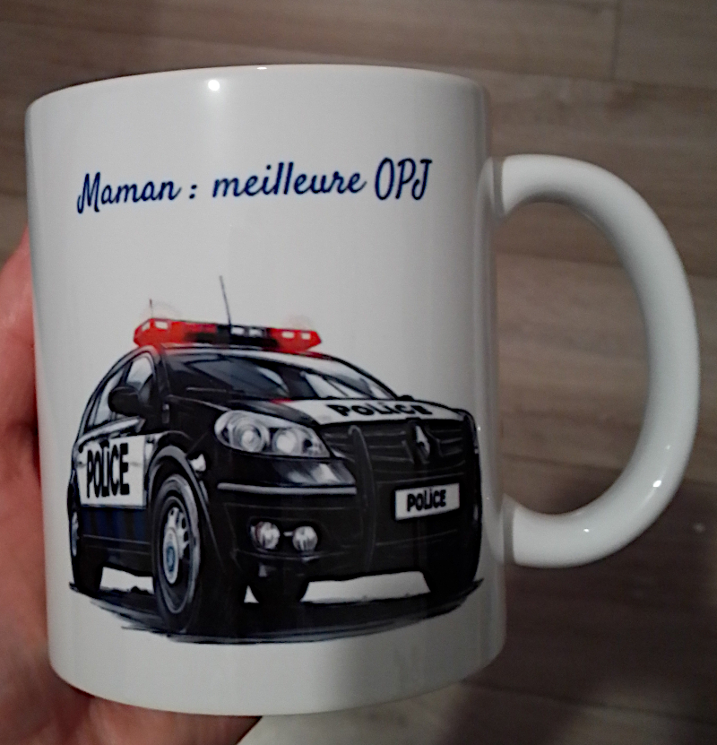 Personalisierte Polizeiauto-Tasse 