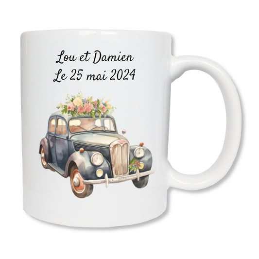 Personalisierte Hochzeitsautotasse