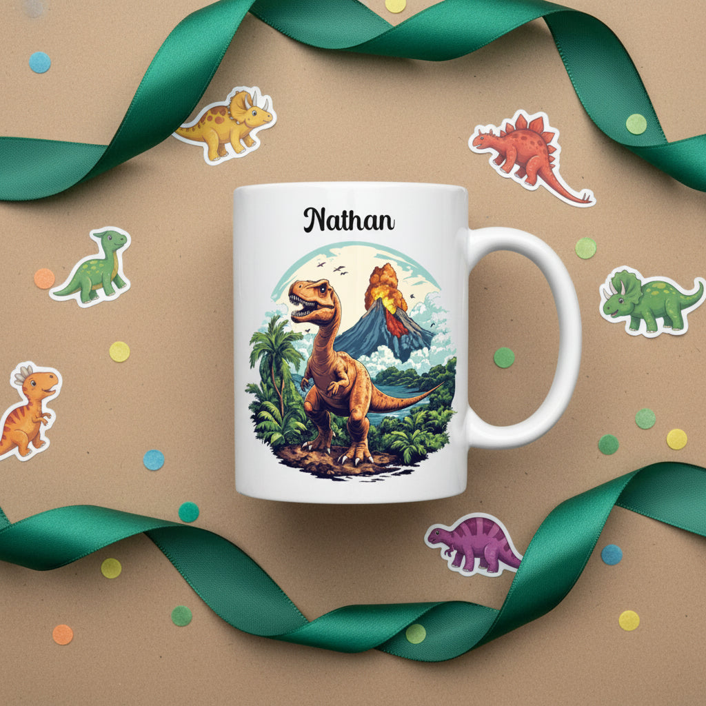 Mug céramique dinosaure personnalisé - idée cadeau enfant
