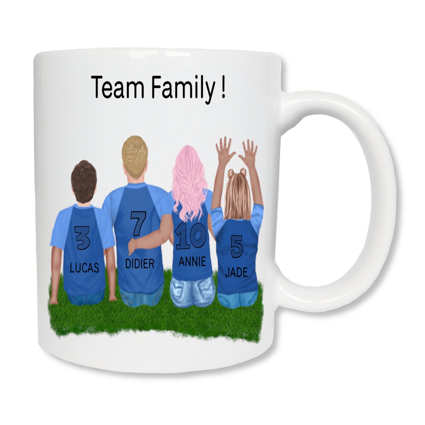 Personalisierte Tasse der Fußballerfamilie