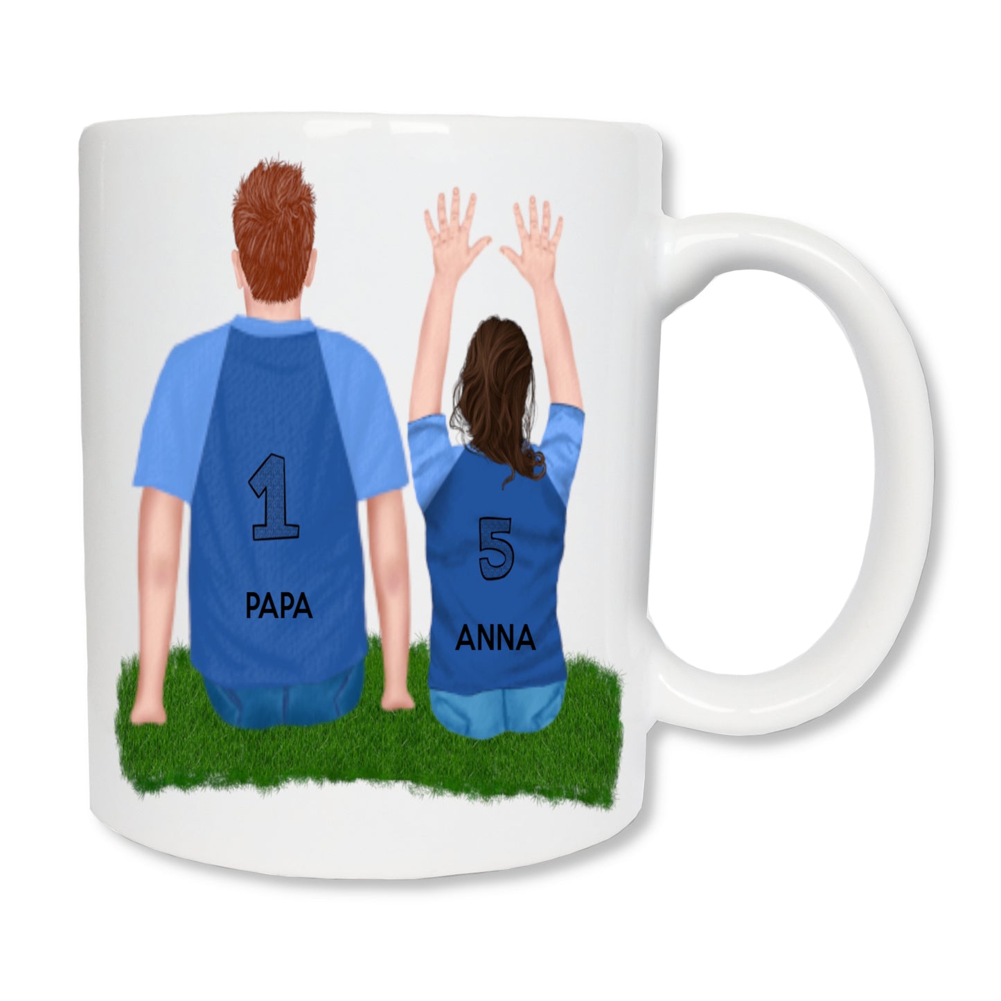 Personalized mug footballer dad and a daughter