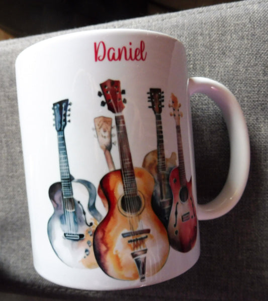 Personalized guitar mug