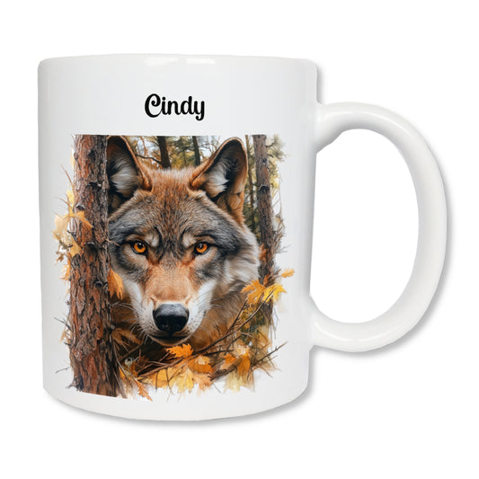 Personalized wolf mug 