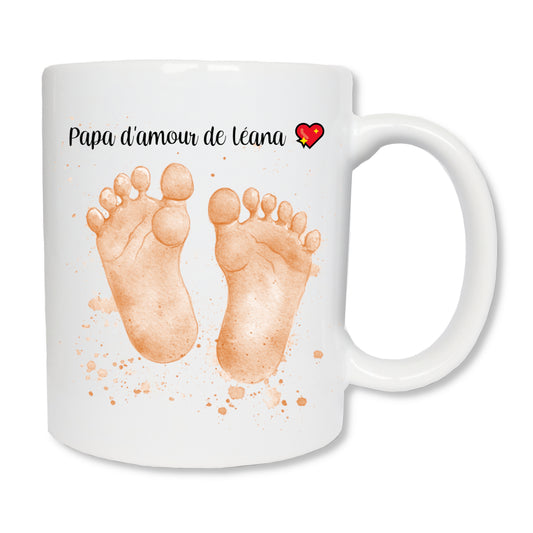 Personalized baby feet mug