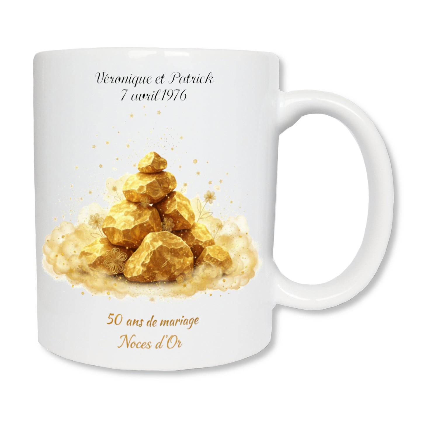 Mug personnalisé 50 ans de mariage - Noces  d'Or