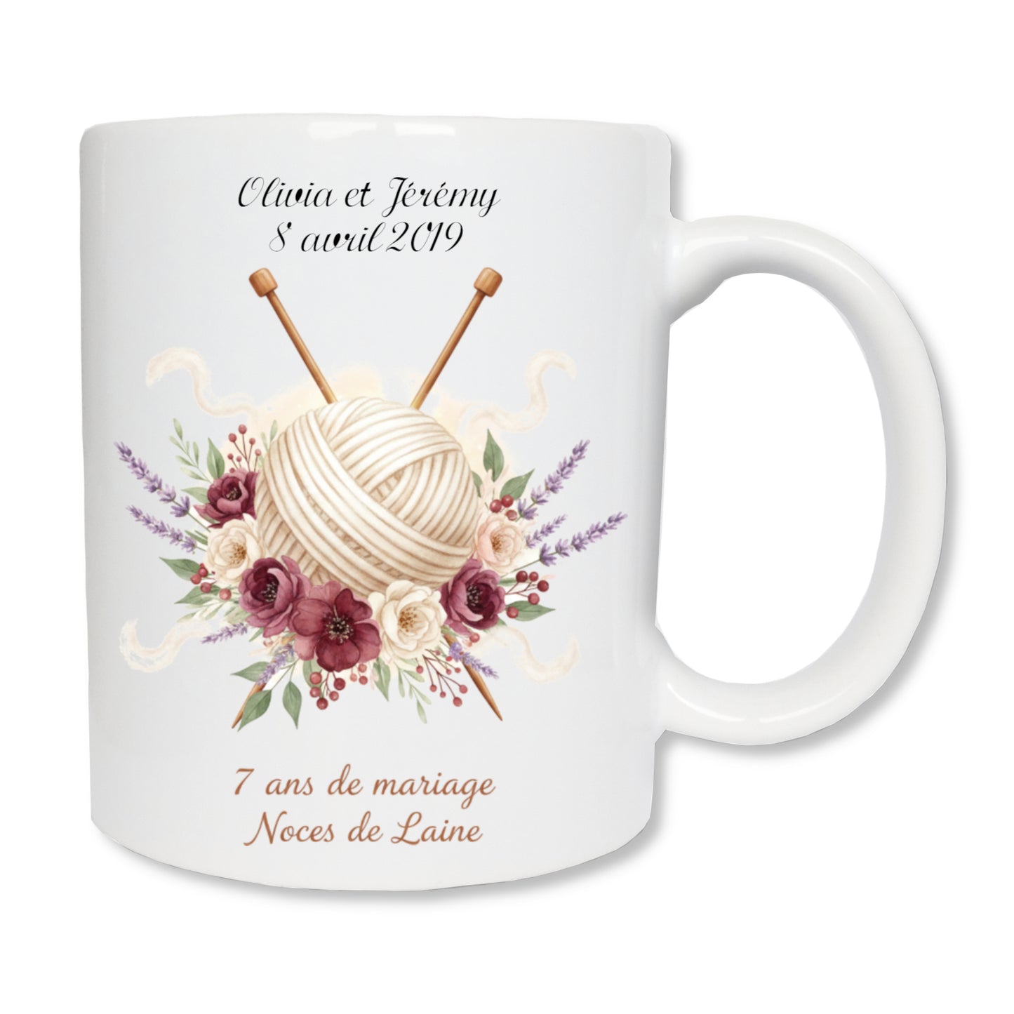 Mug personnalisé 7 ans de mariage - Noces de Laine