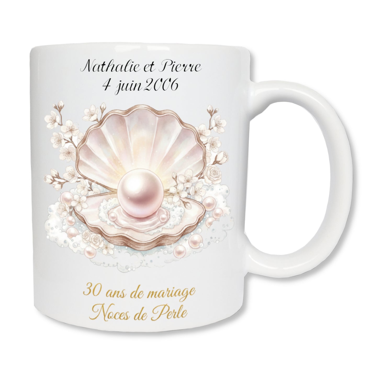 Mug personnalisé 30 ans de mariage - Noces de Perle