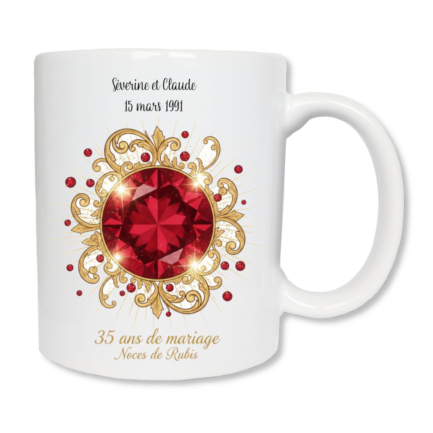 Mug personnalisé 35 ans de mariage - Noces de Rubis