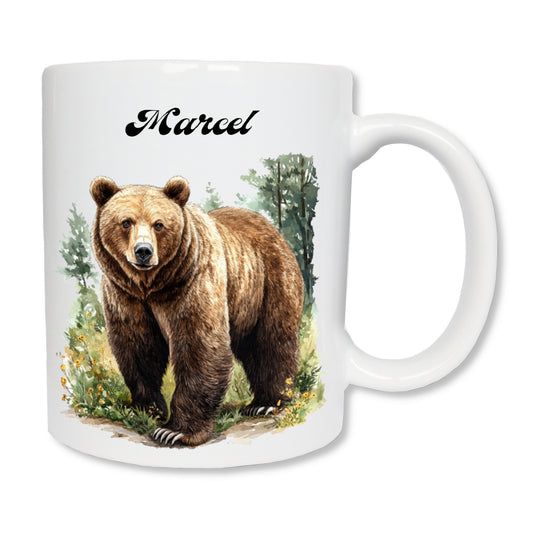 Personalized brown/black bear mug 