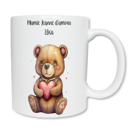 Personalized teddy bear mug