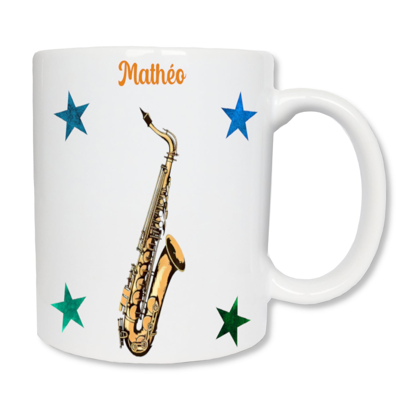 Personalized saxophone mug