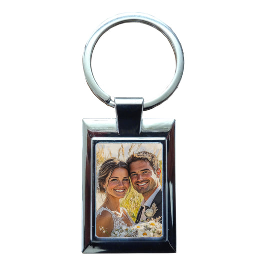 Porte-clé rectangle personnalisé avec photo