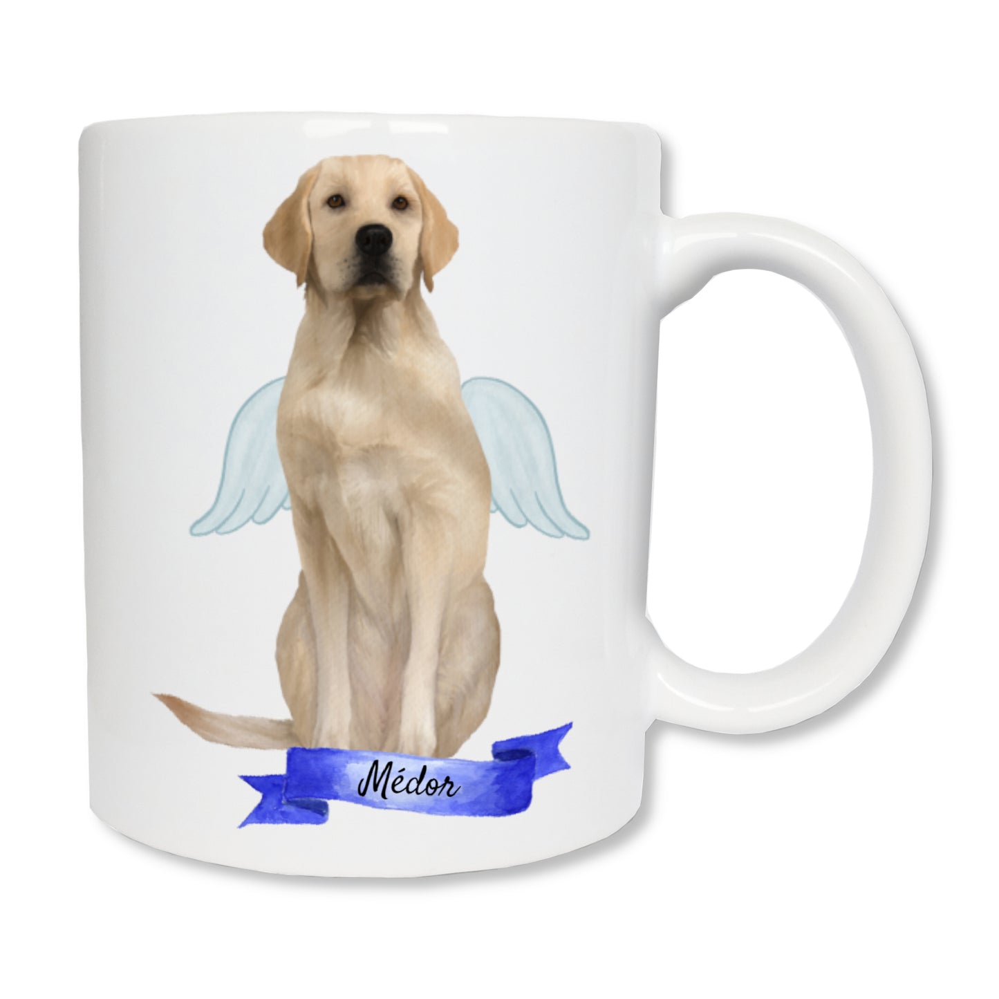 Personalized Labrador dog mug and his first name