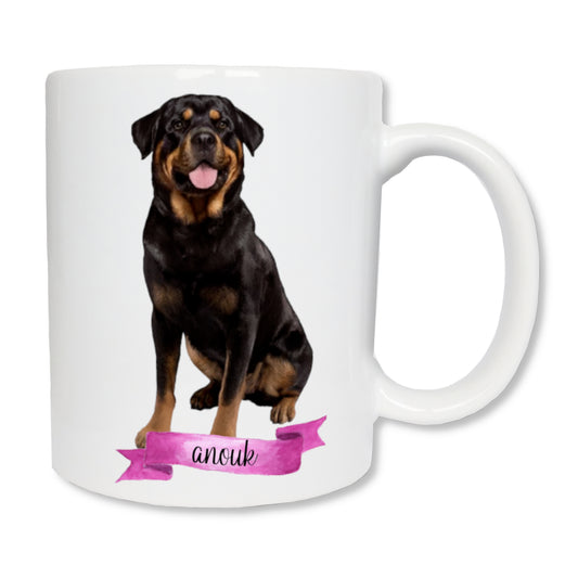 Personalized mug Rottweiler dog and his first name