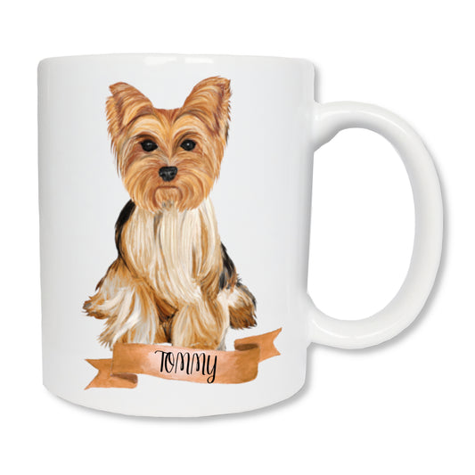 Personalized mug Yorkshire dog and his first name